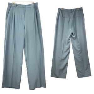 NWT Wide Leg Trousers Large ShineStar Pleat Loose Blue Corporate Work Careerwear